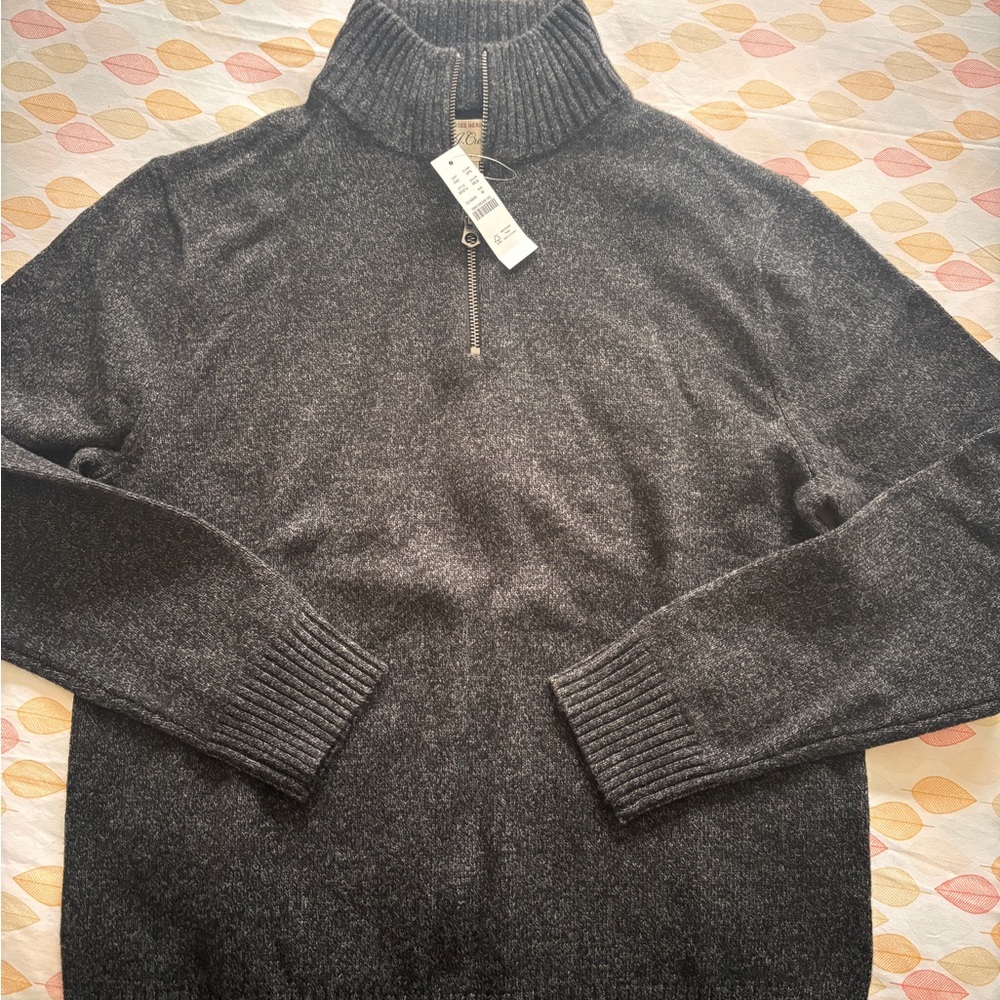 J. Crew Charcoal Zip-Up Sweater